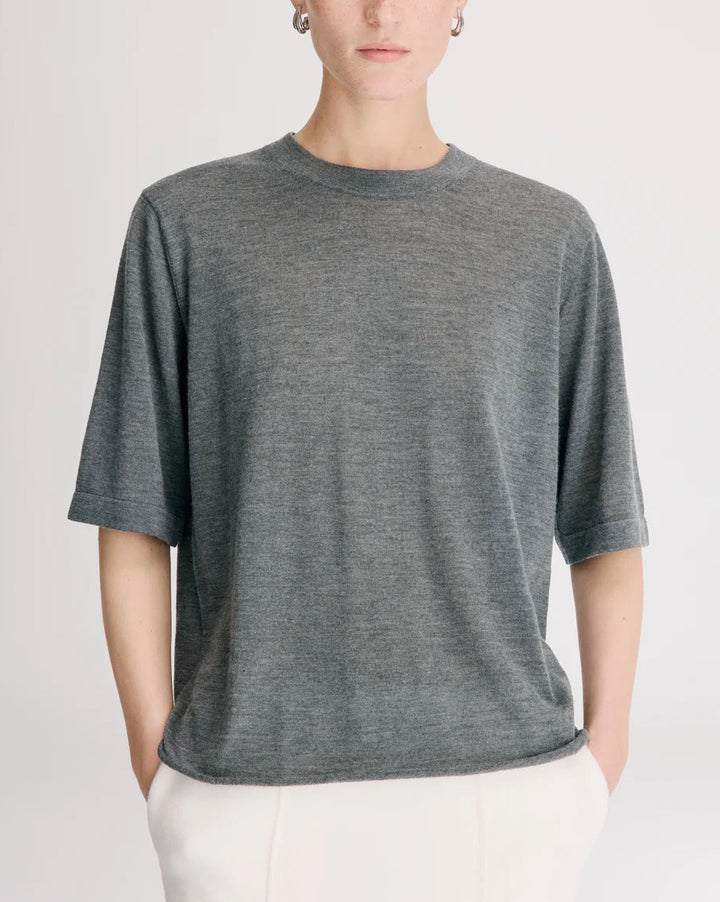 Nala LDS Short Sleeve Top | Anthracite Melange