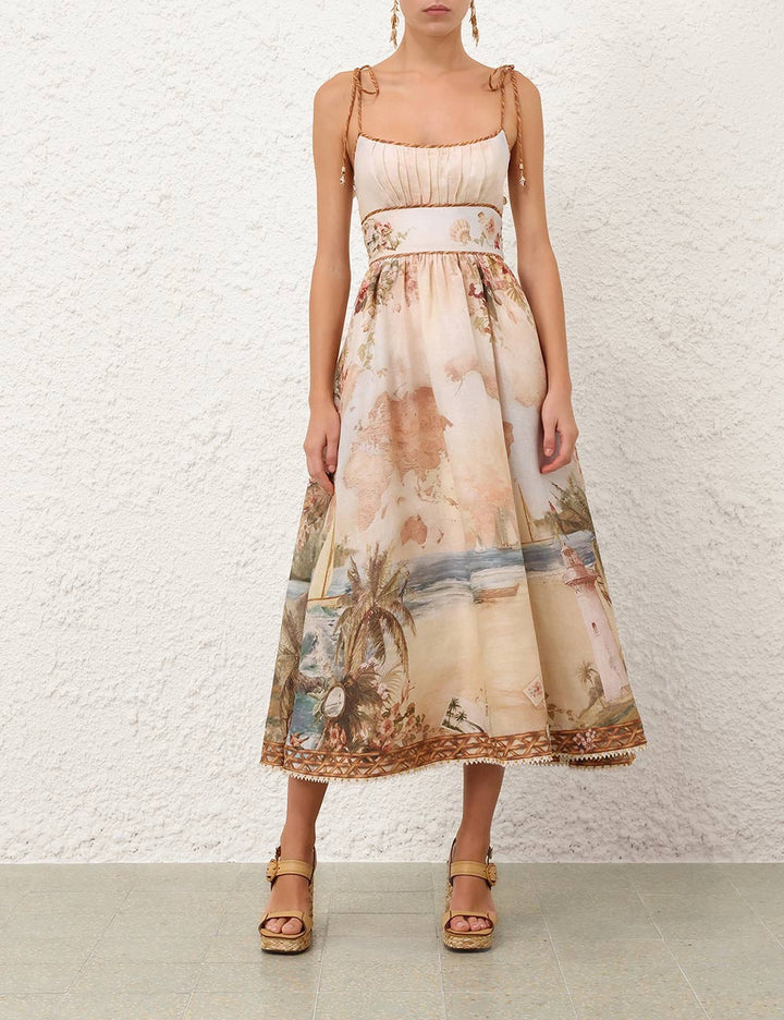 Mahon Picnic Dress | Island Map Blue