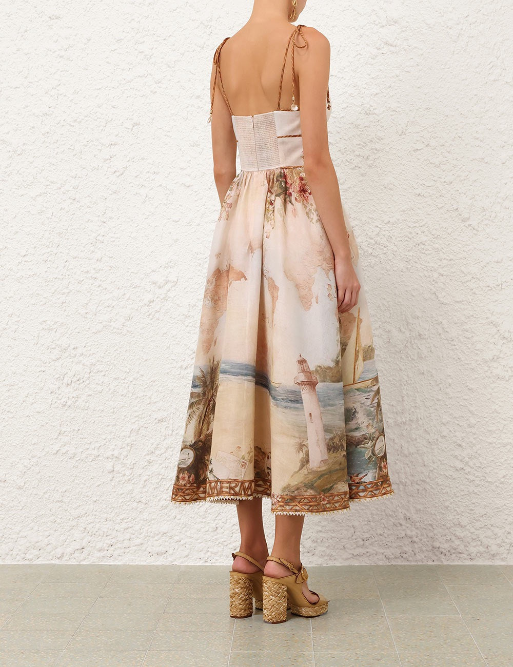 Mahon Picnic Dress | Island Map Blue