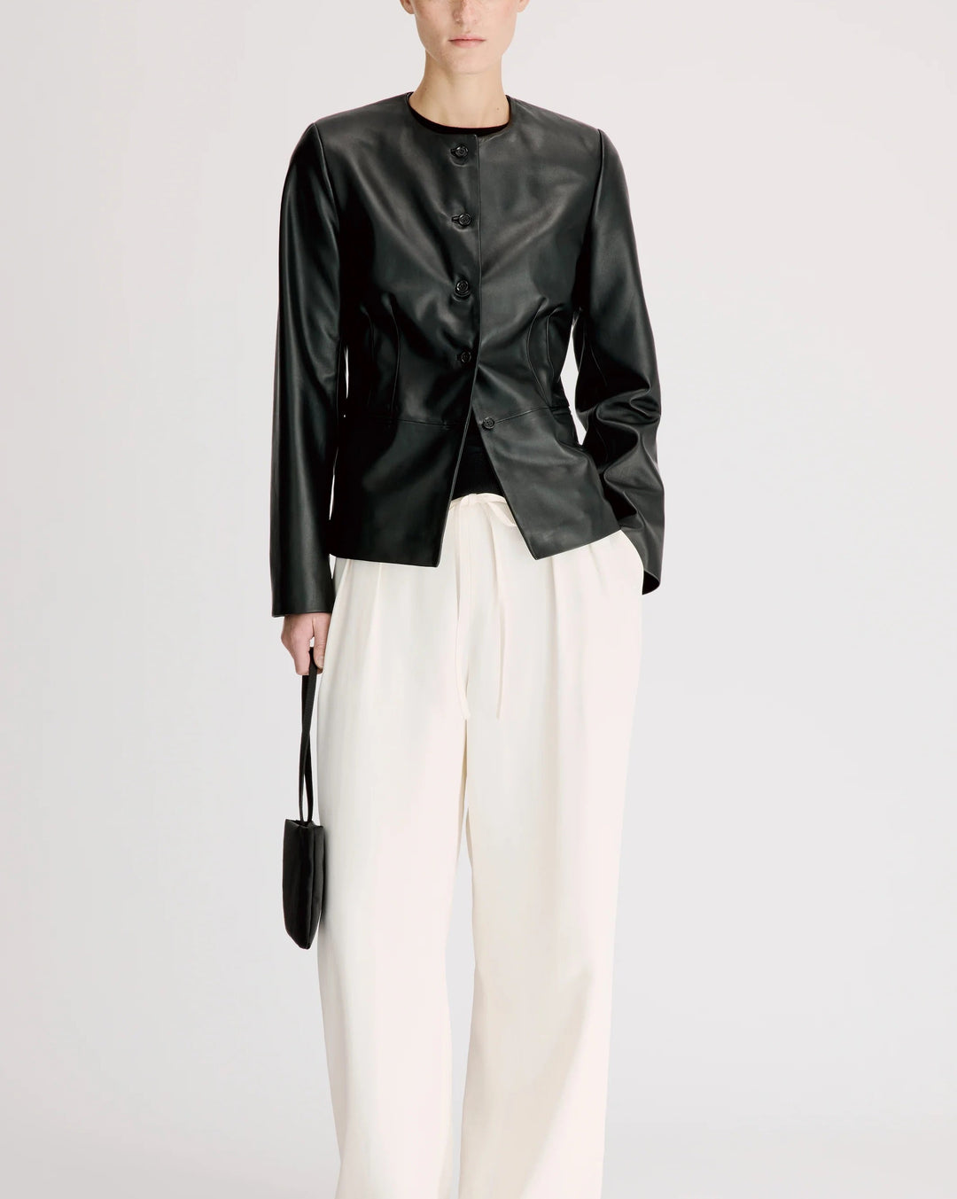 Adea Collarless Jacket | Black