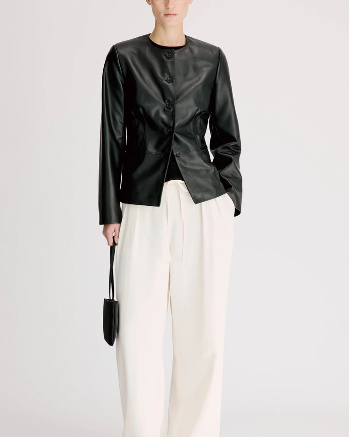 Adea Collarless Jacket | Black