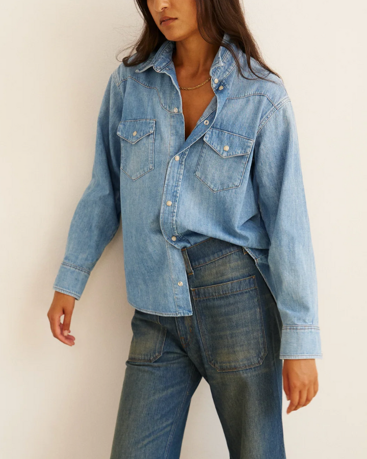 The Loretta Western Shirt | Timeworn Indigo