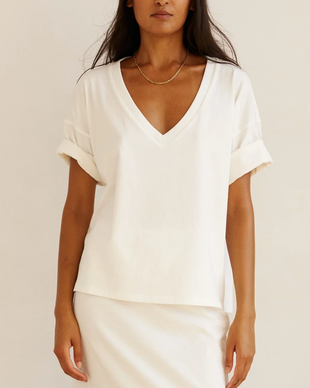 The V Tee | White