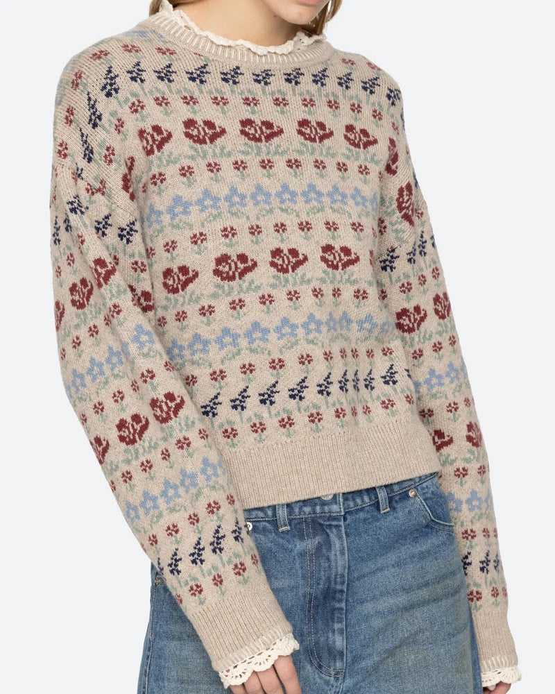 Preston Knit Crew Neck Sweater | Cream