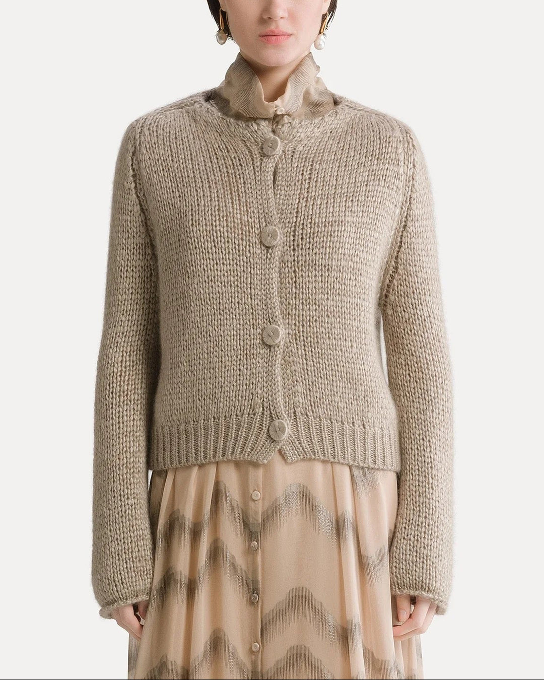 Cashmere Silk Mohair Cardigan | Mandorla