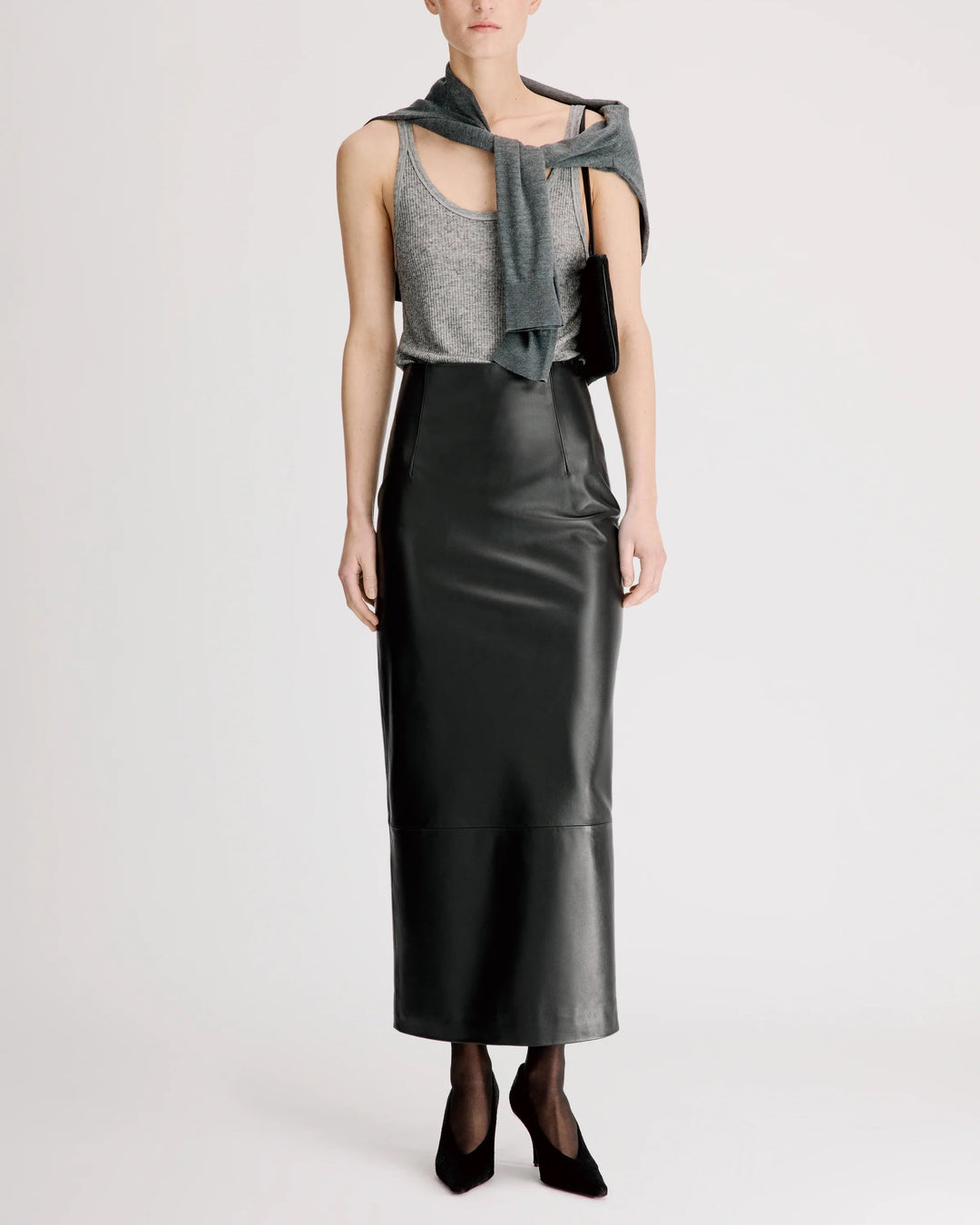Inga High Waisted Maxi Skirt | Black