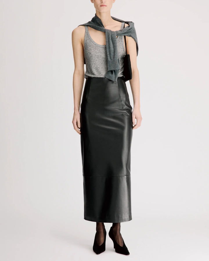 Inga High Waisted Maxi Skirt | Black