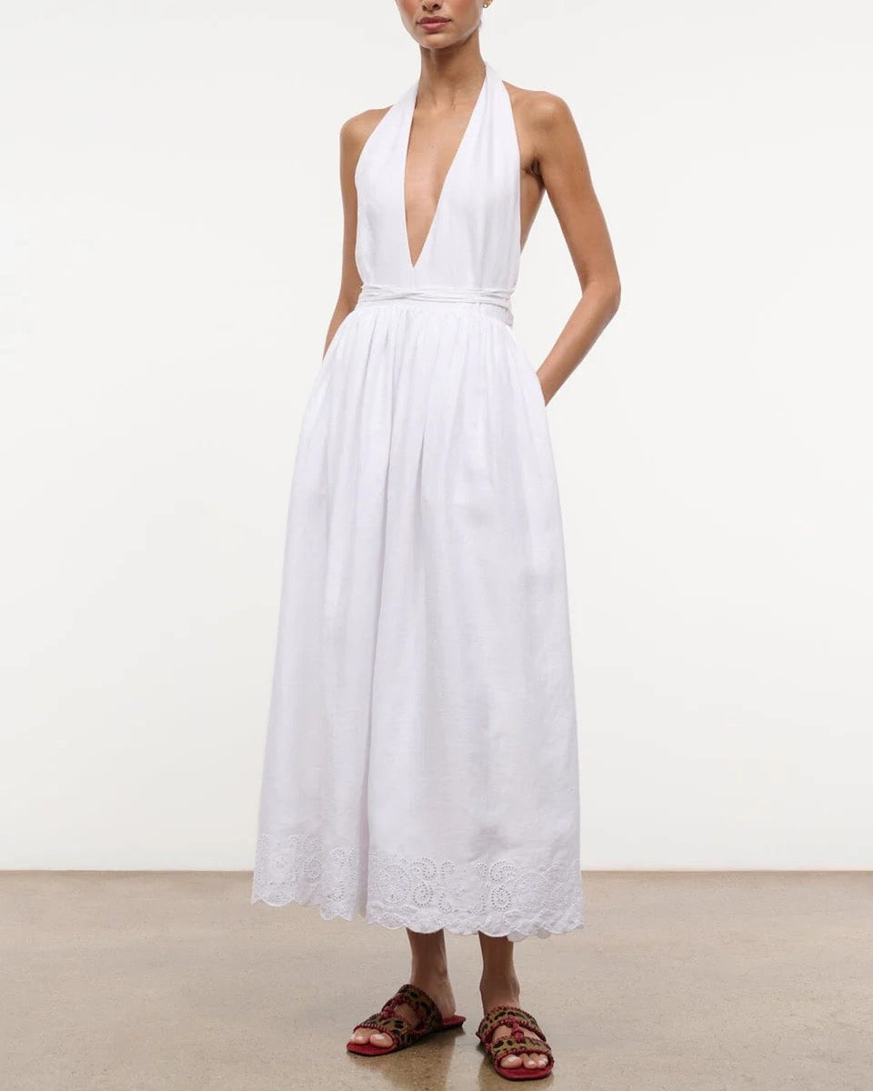 Grazia Linen Dress | White