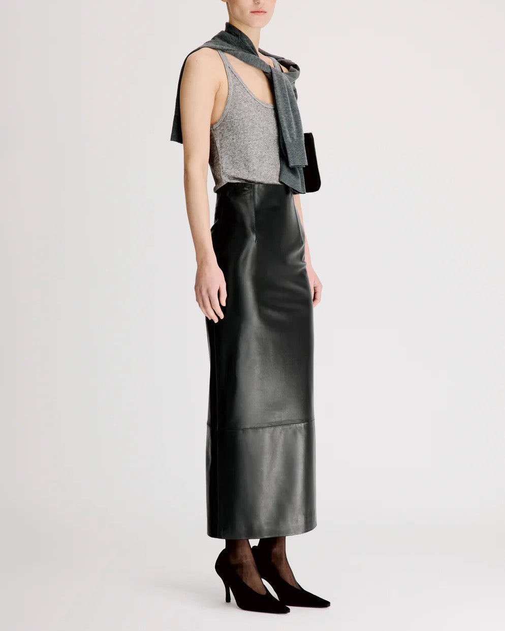 Inga High Waisted Maxi Skirt | Black