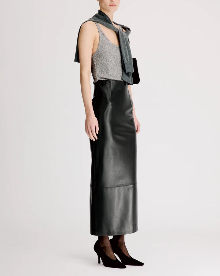 Inga High Waisted Maxi Skirt | Black