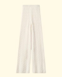 Cable Knit Pants | Feather White