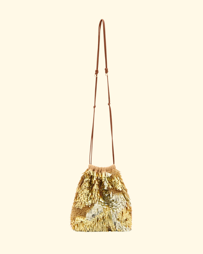 Celeste Paillette Drawstring Bag | Gilt