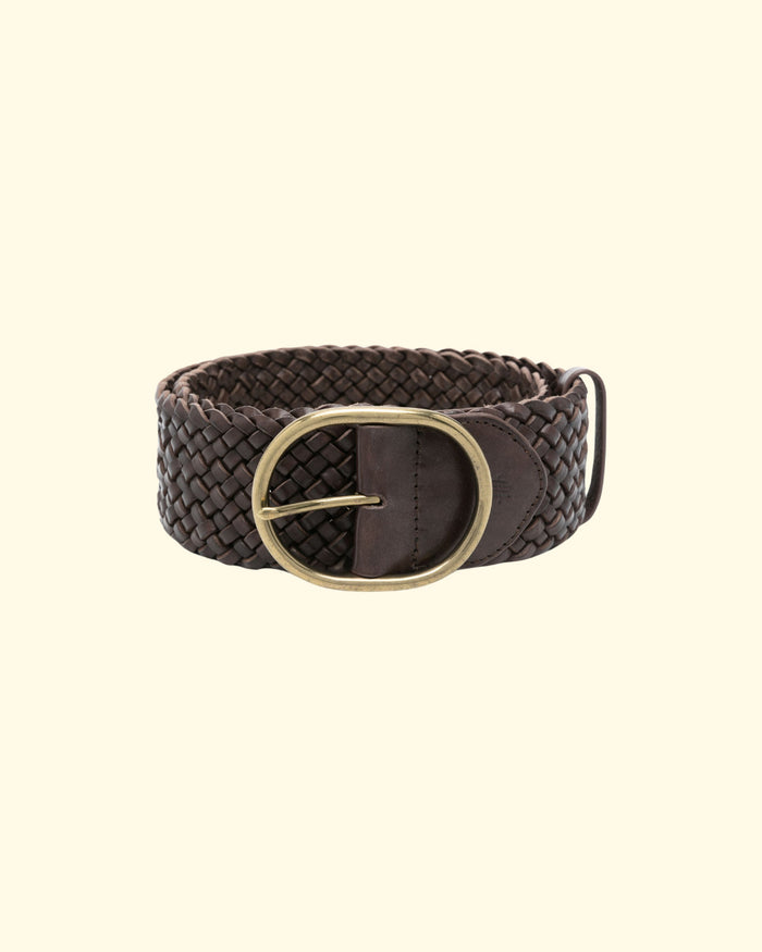 Brass Oval Buckle | Dark Brown