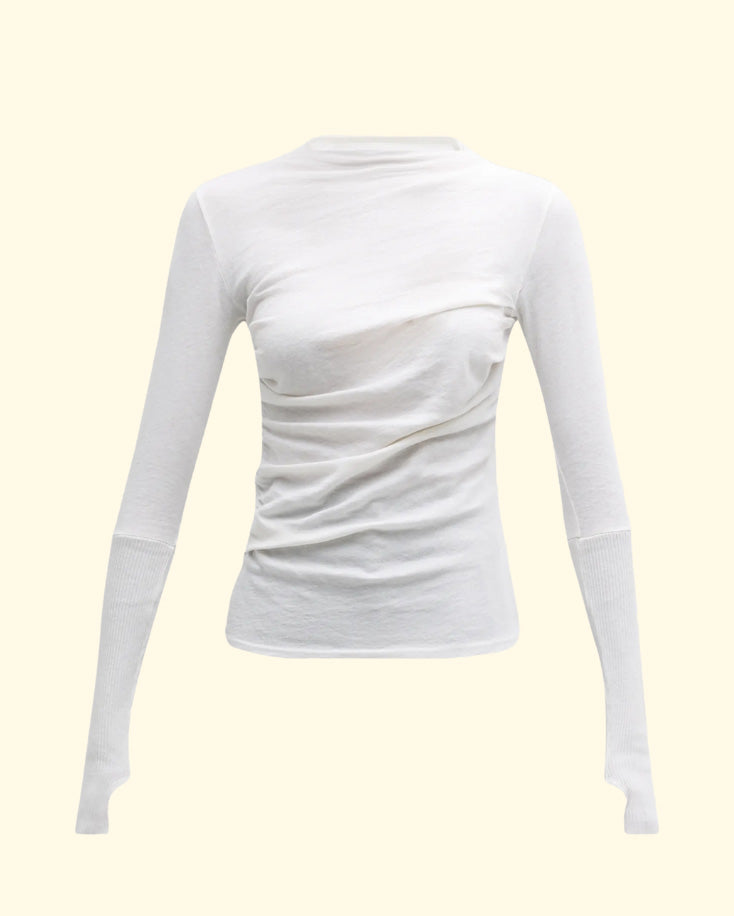 Cashmere Twist Top | White