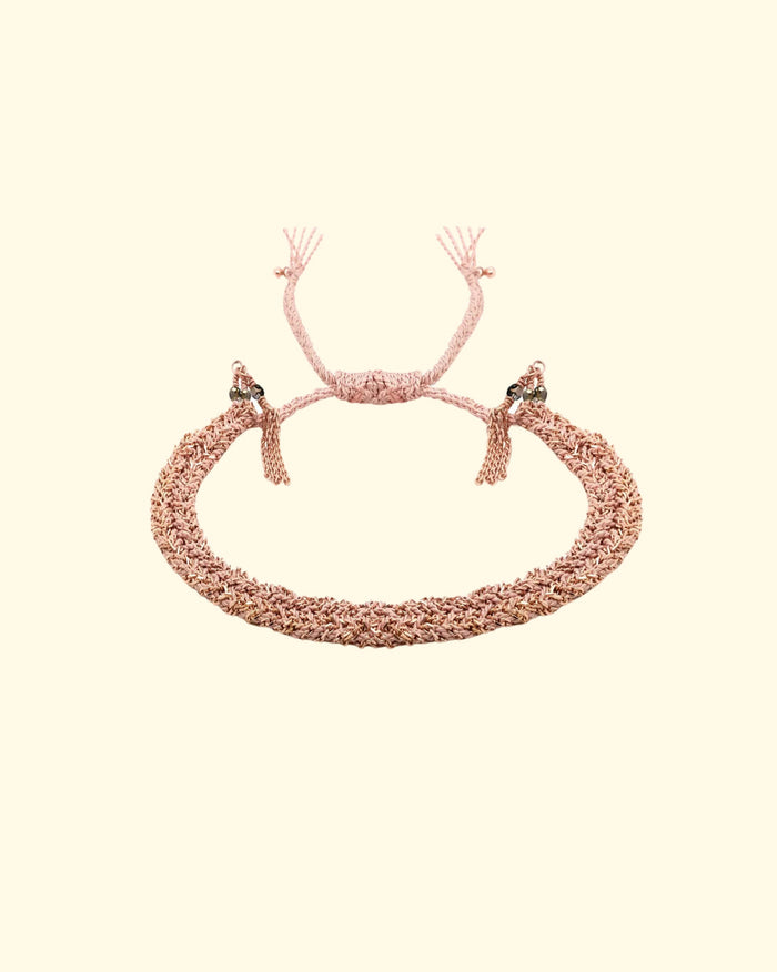 N° 183 Braided Bracelet | Pink Gold Nude