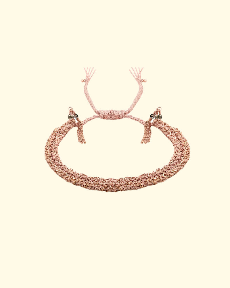 N° 183 Braided Bracelet | Pink Gold Nude