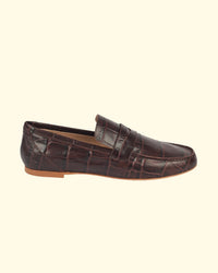 The Penny Loafer | Espresso Croc