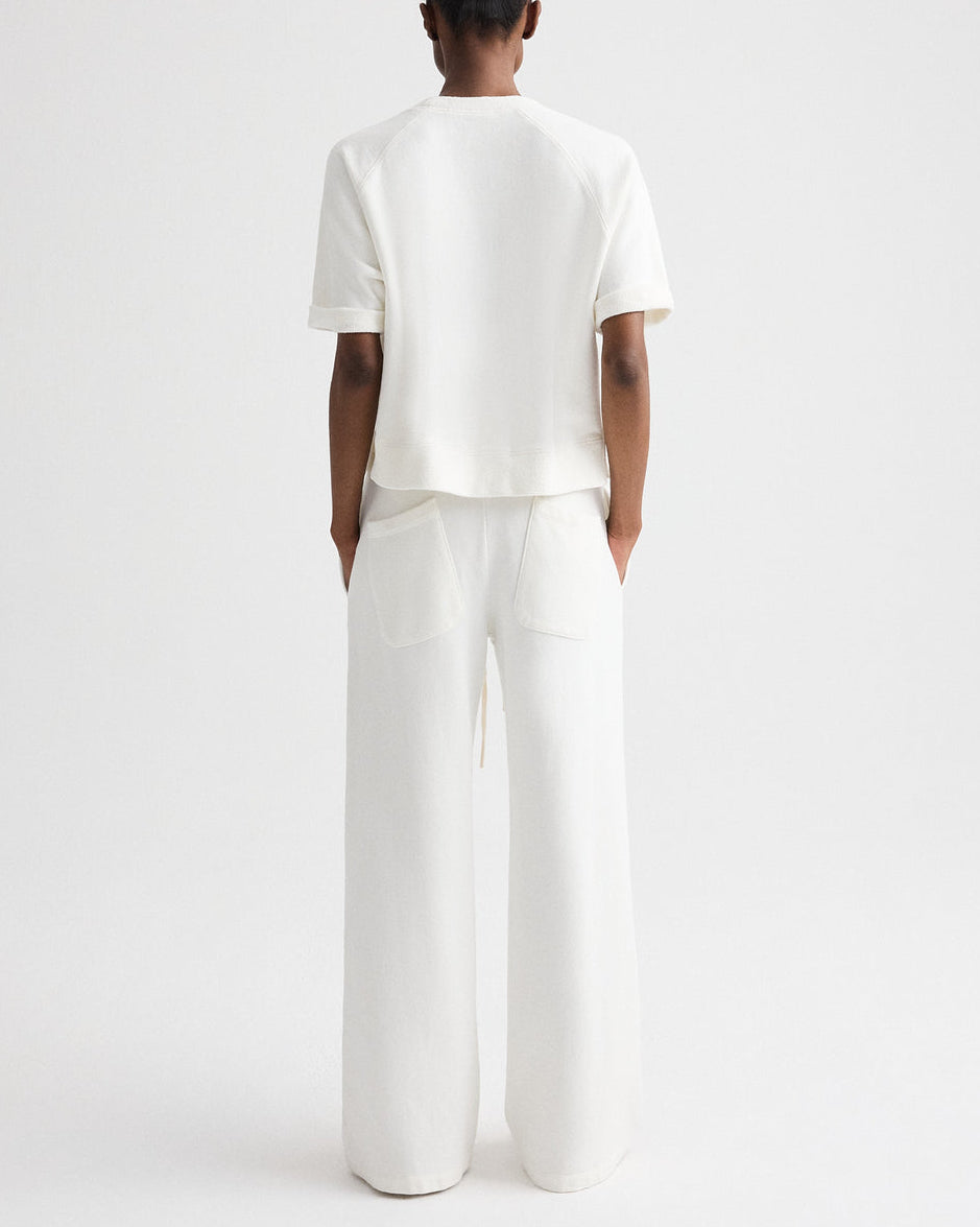 Slouchy Rolled Tee | White