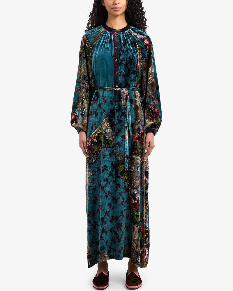 Kanpur Dress | Teal Multi