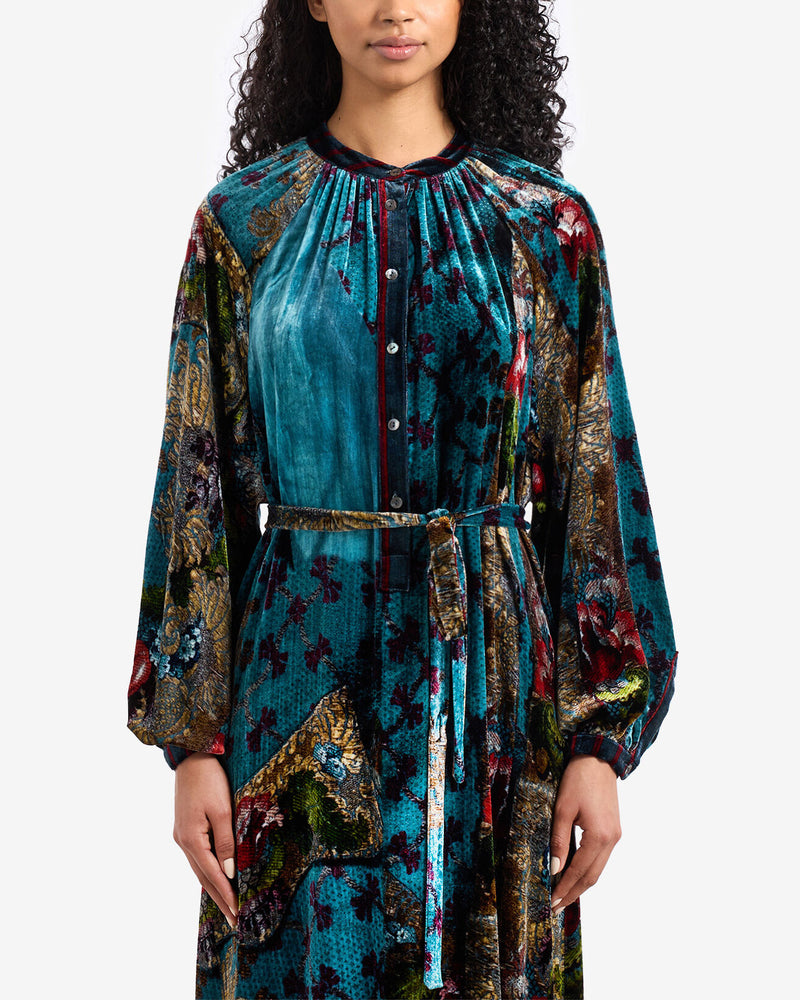 Kanpur Dress | Teal Multi