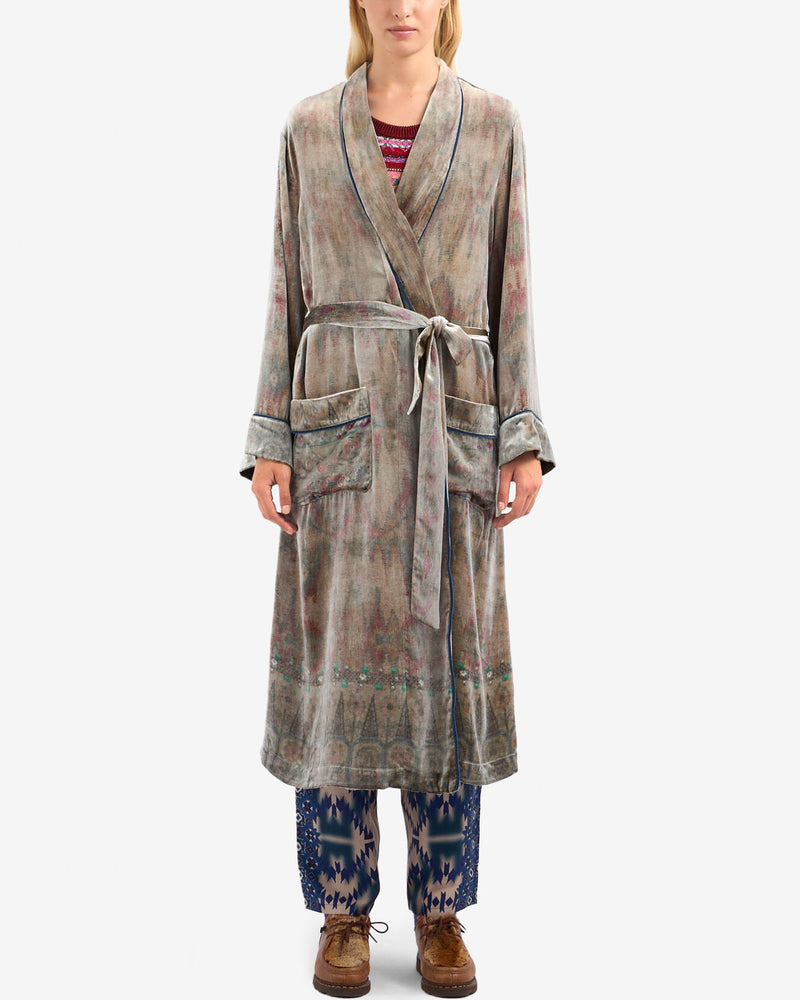 Kanpur Dressing Gown | Silver Multi