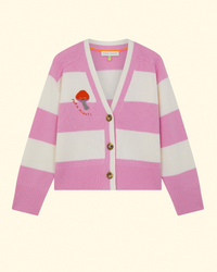 Embroidered Signature Cardigan | Pink Ivory