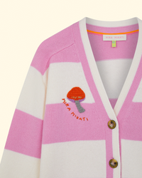 Embroidered Signature Cardigan | Pink Ivory