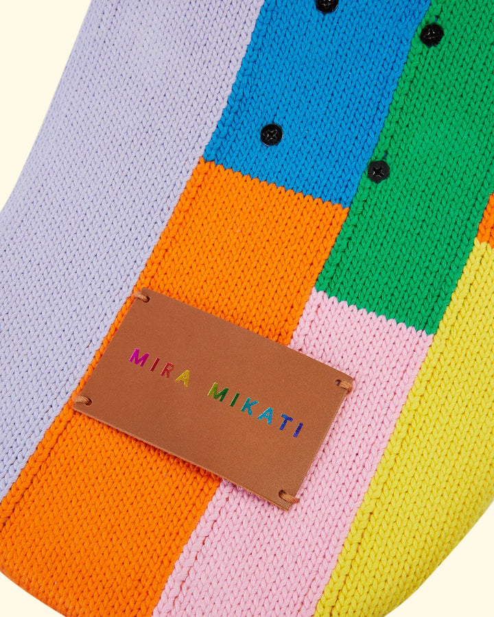 Color Blocked Knitted Covered Skateboard | Multi