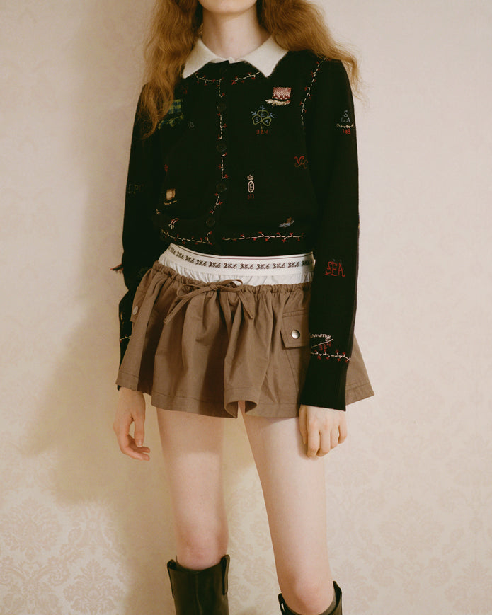 Lois Twill Mini Skirt | Taupe