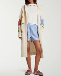 Embroidered Floral Long Cardigan | Multi