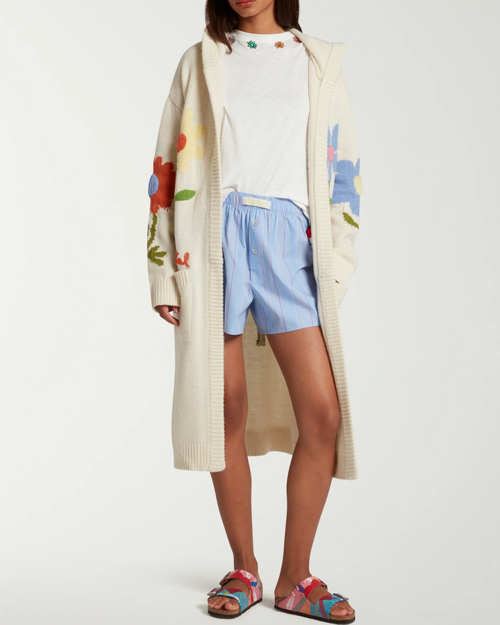 Embroidered Floral Long Cardigan | Multi