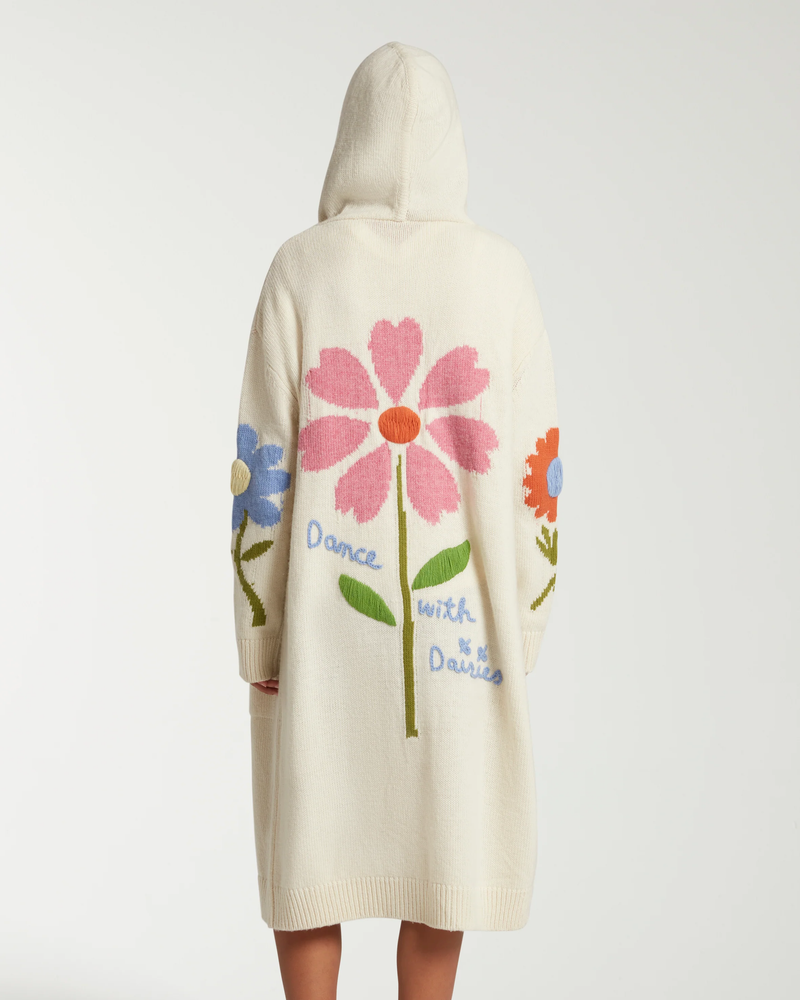 Embroidered Floral Long Cardigan | Multi