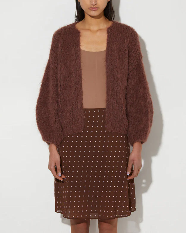 Shaggy Alpaca Cardigan | Marron