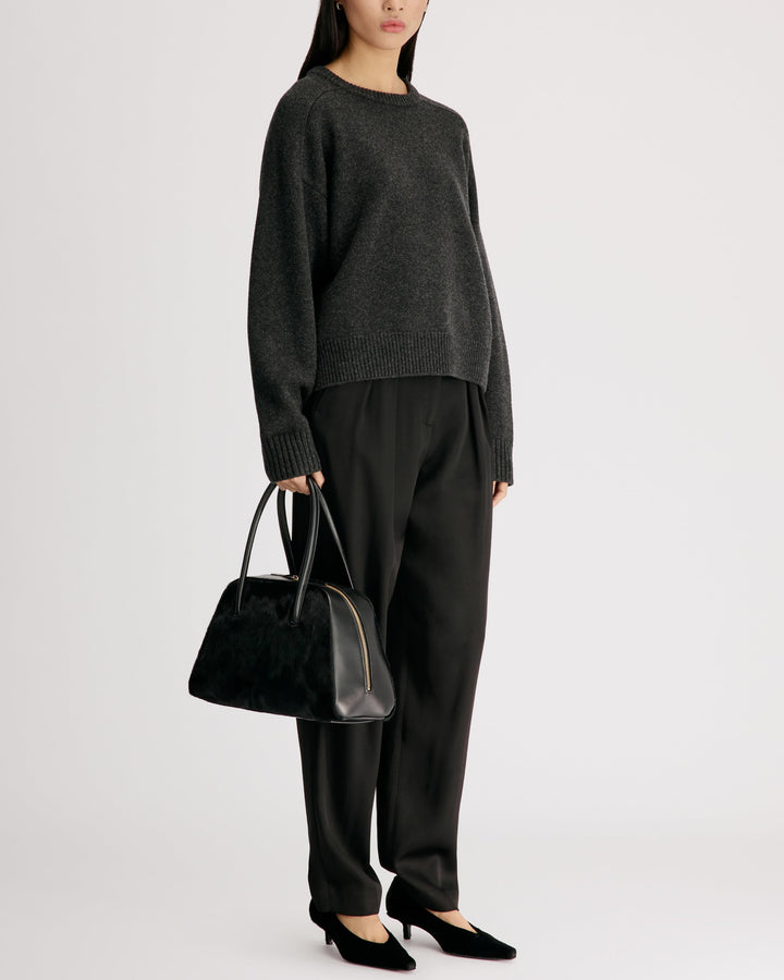 Breha Sweater W Piping | Charcoal Melange