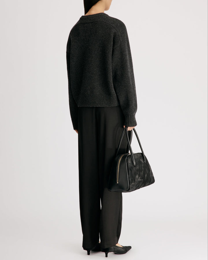 Breha Sweater W Piping | Charcoal Melange