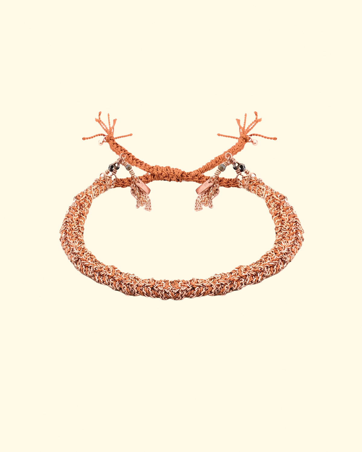 N° 183 Braided Bracelet | Pink Gold Caramel