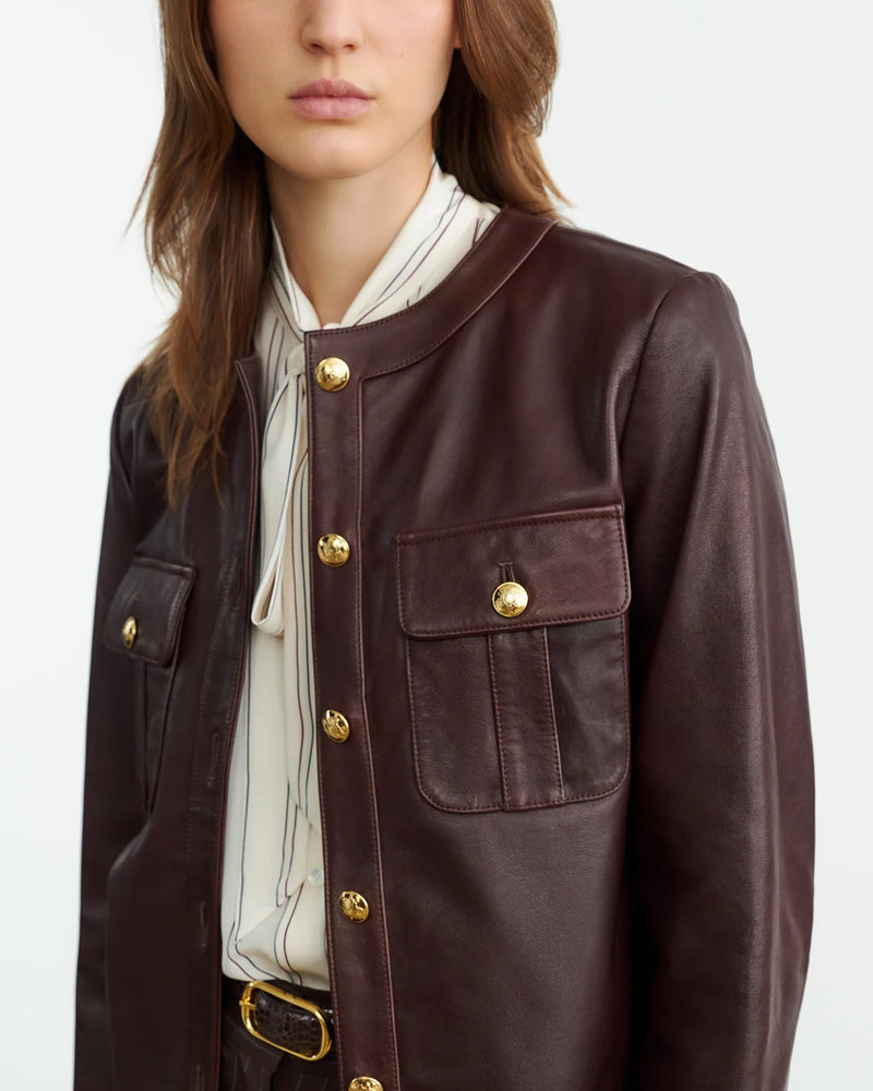 Kitra Leather Jacket | Brown