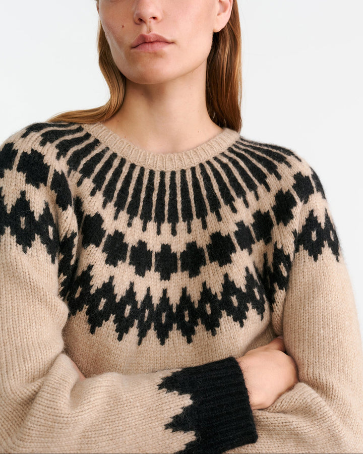 Alena Sweater | Light Camel Fair Isle