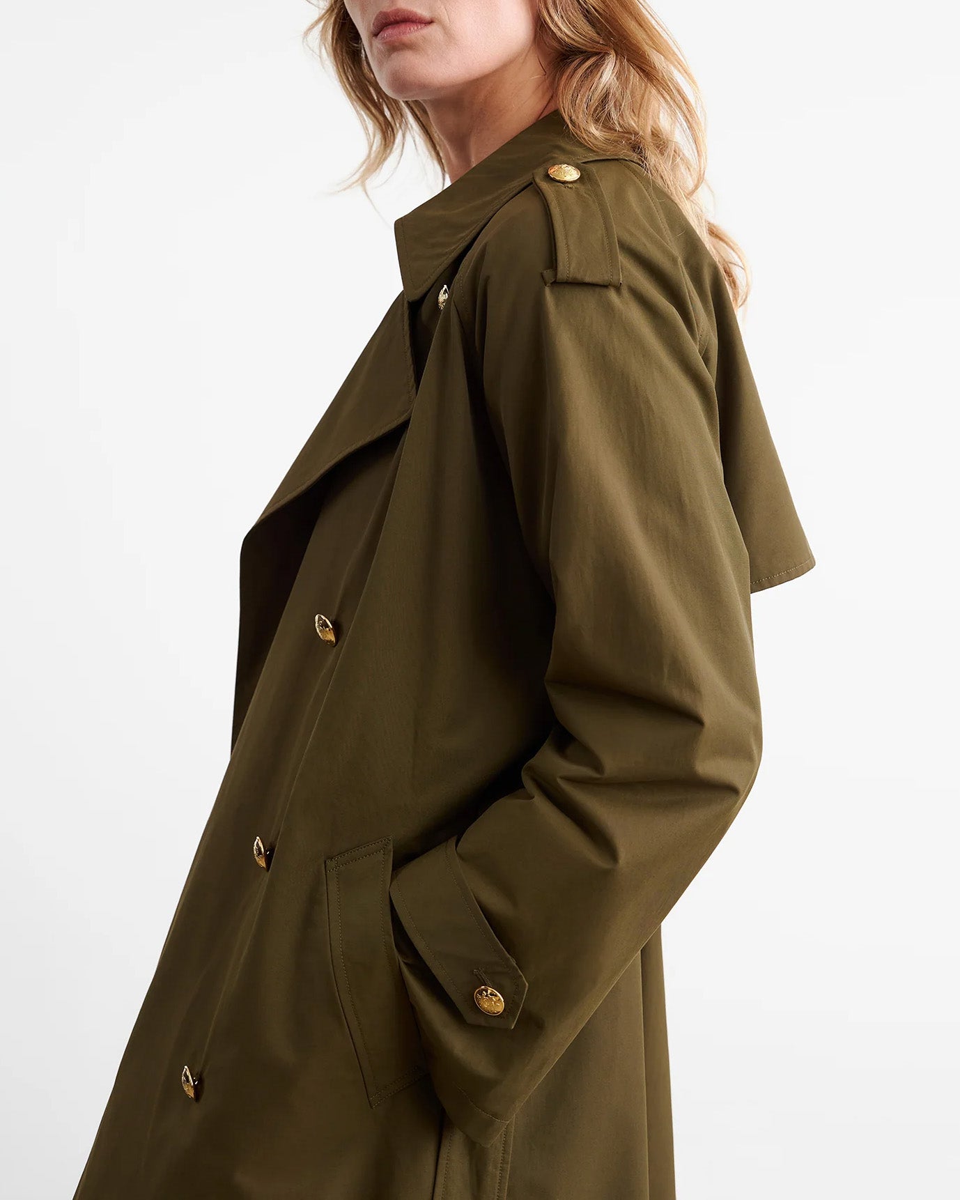 Nili Lotan Women s Toussaint Trench Coat Olive Green M