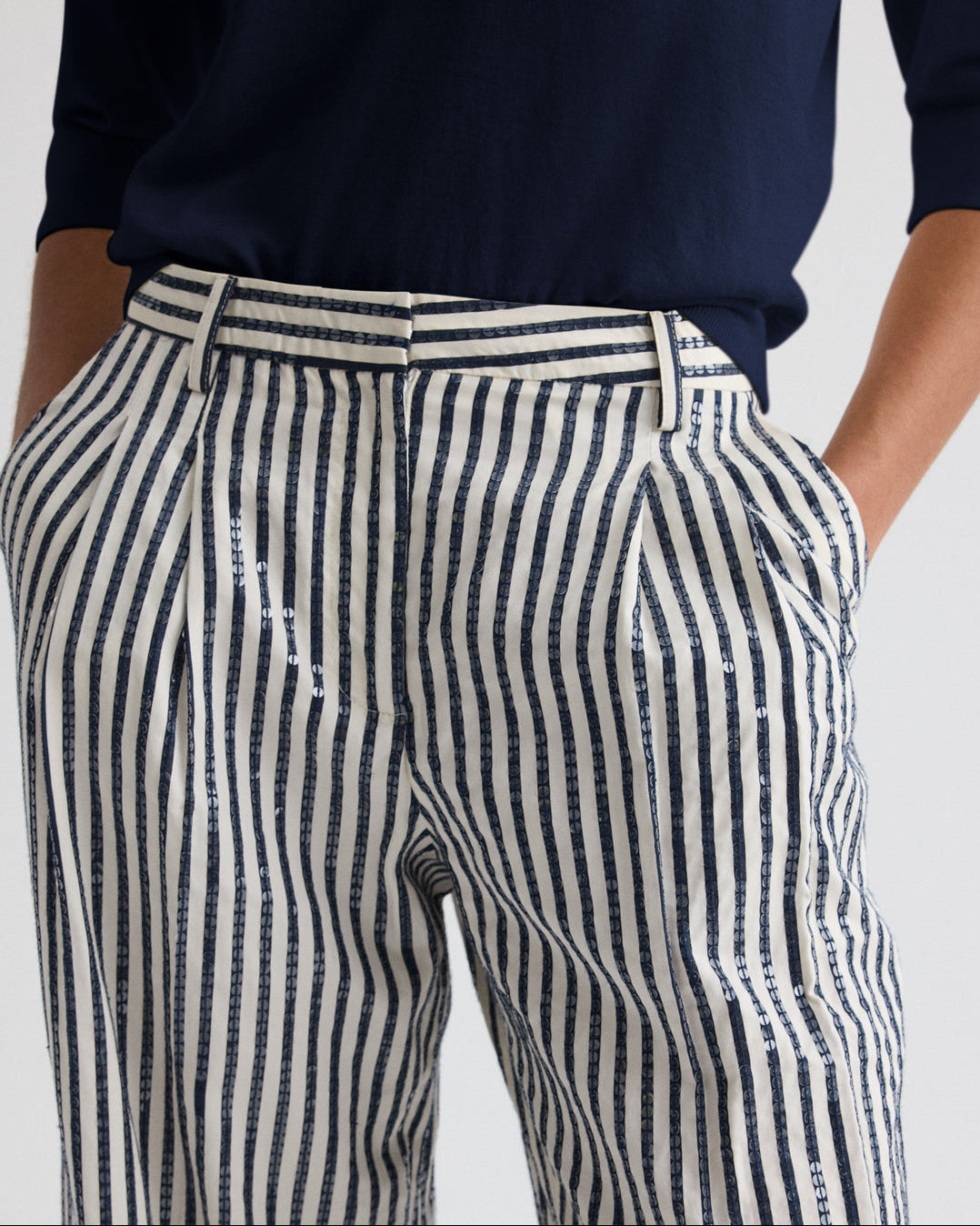 Sulli Trouser | Indigo/White