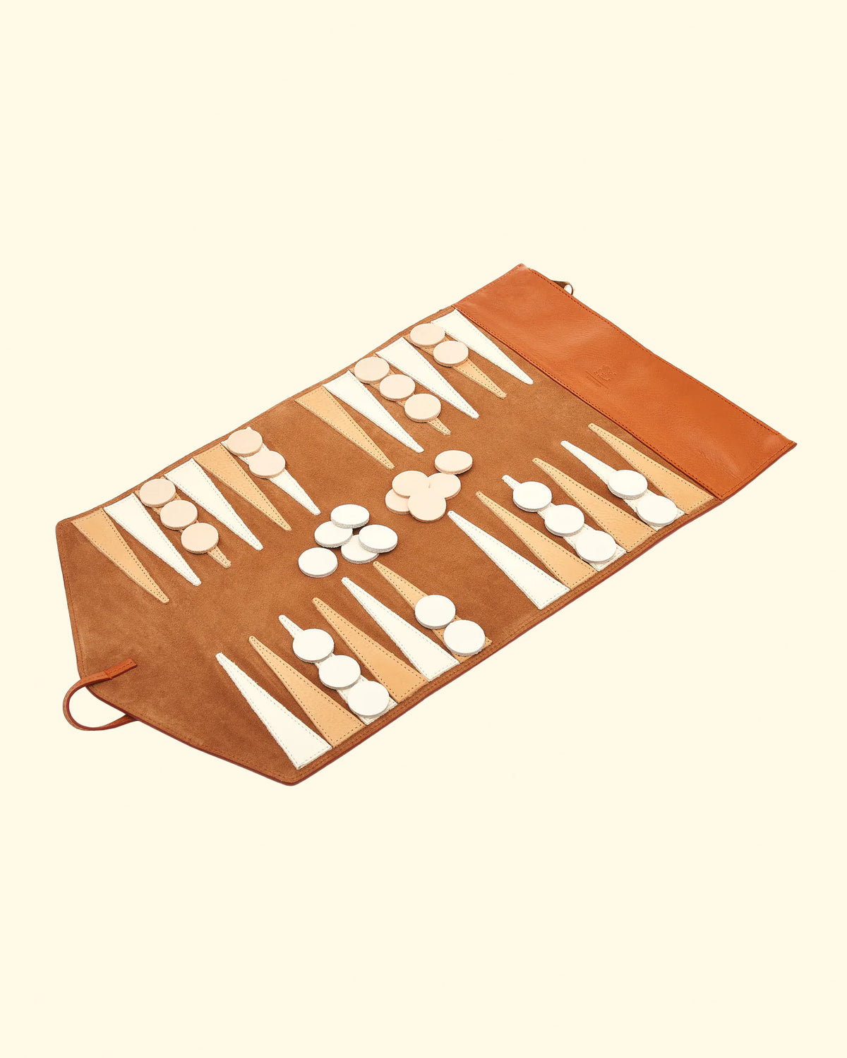 Cowhide Travel Backgammon | Caramel