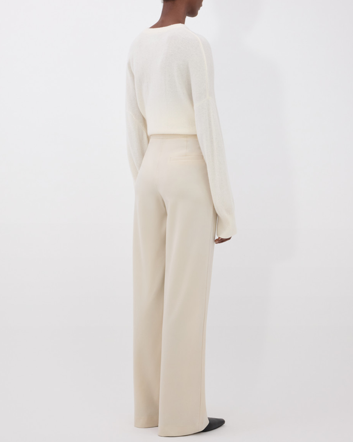 Osilo Tailored Straight Trousers | Chiffon Beige