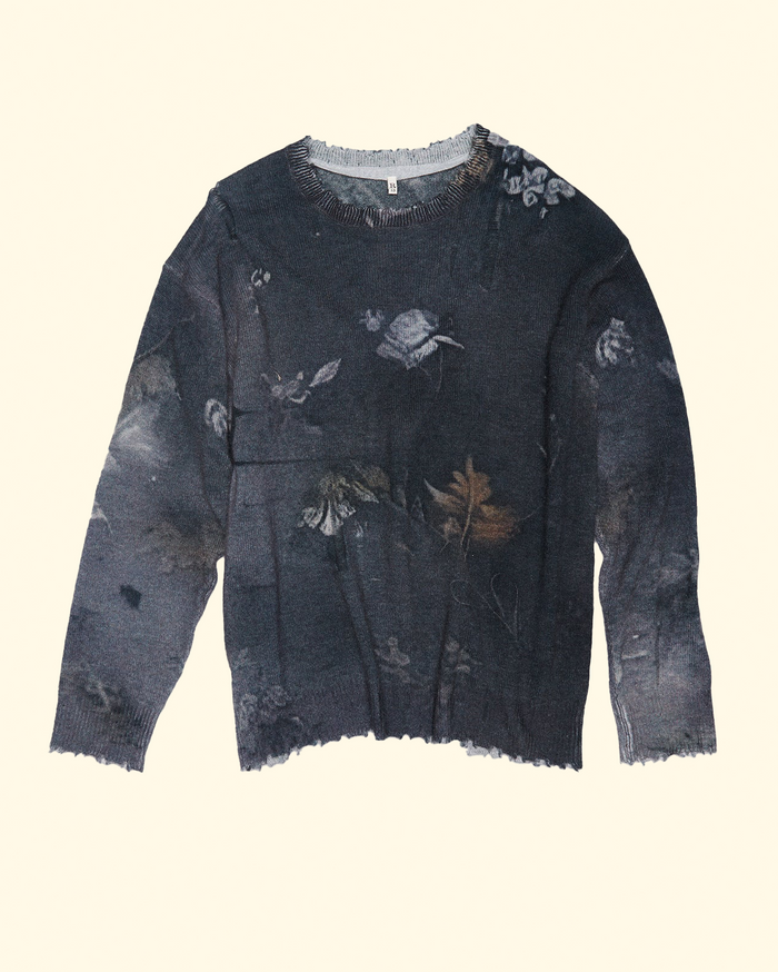 Boyfriend Sweater | Black Floral