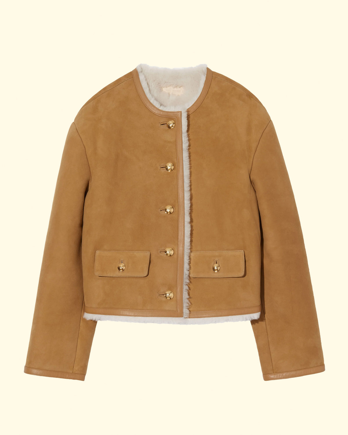 Zanie Short Shearling Coat | Natural Tan