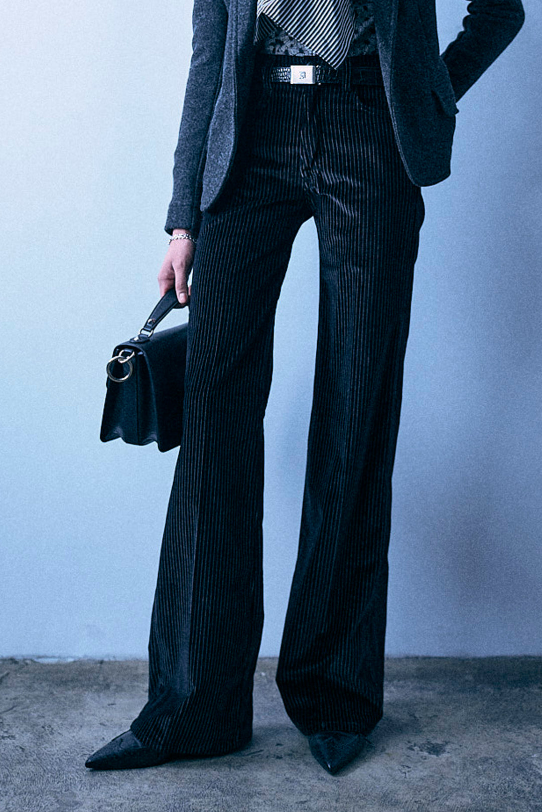 Charlotte Jean | Black Velvet Stripe