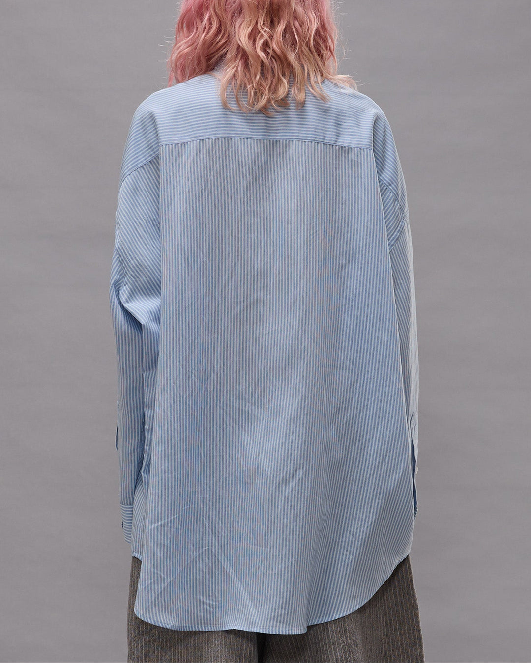 Drop Neck Shirt | Light Blue Multi Stripe