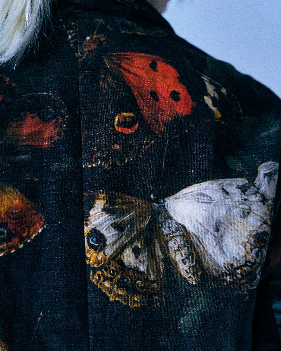 Oversized Ragged Blazer | Floral Velvet Butterfly