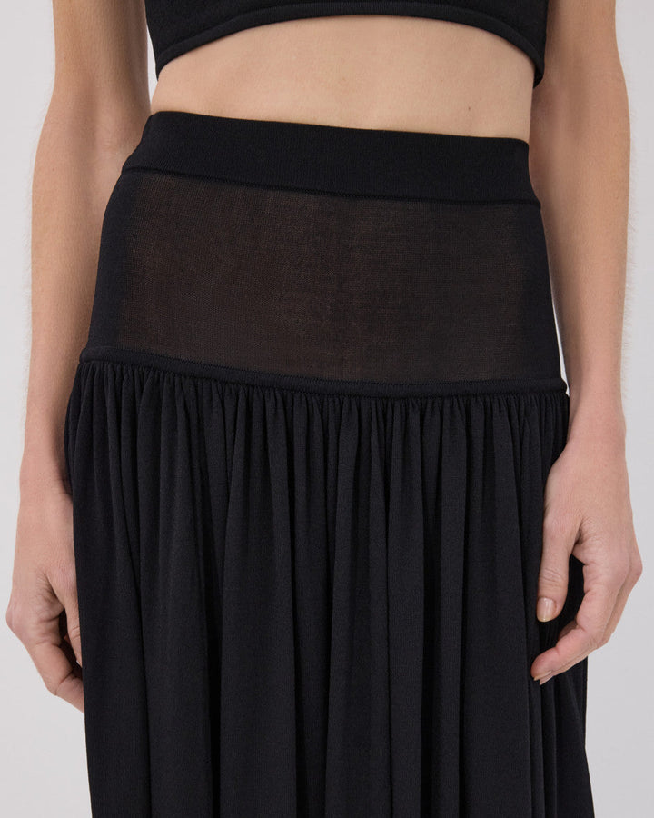 Romy Long Jersey Skirt | Black