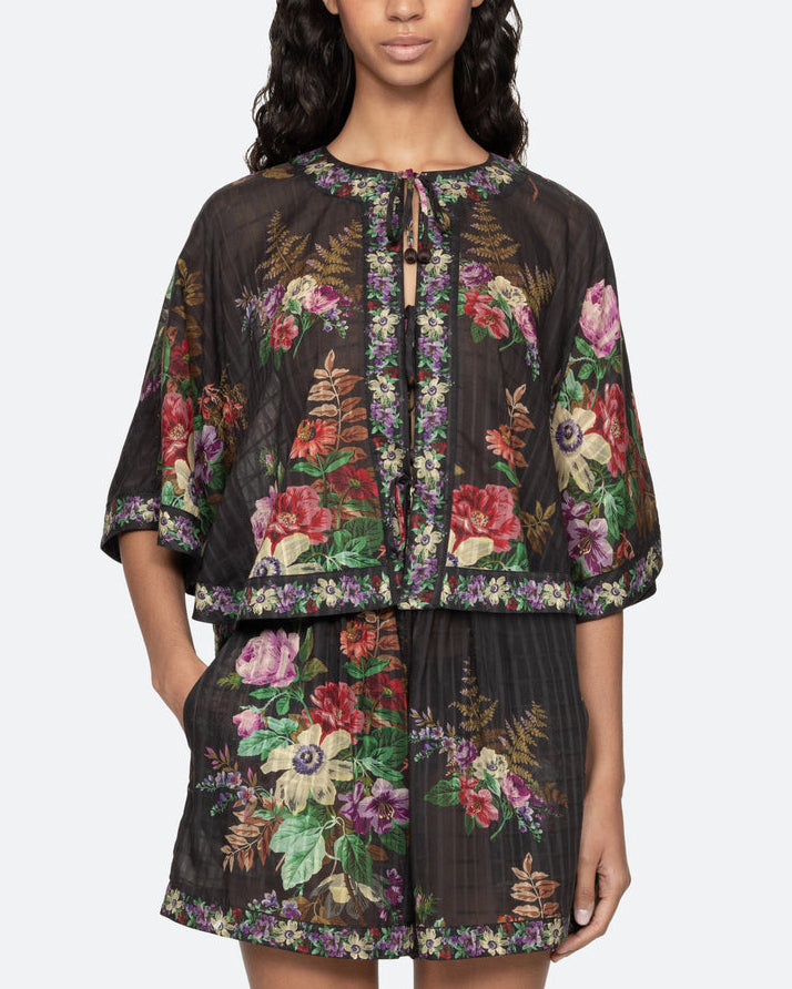 Viktoria Print Tie-Front Top | Multi