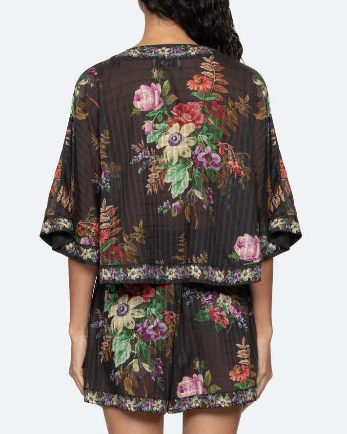 Viktoria Print Tie-Front Top | Multi